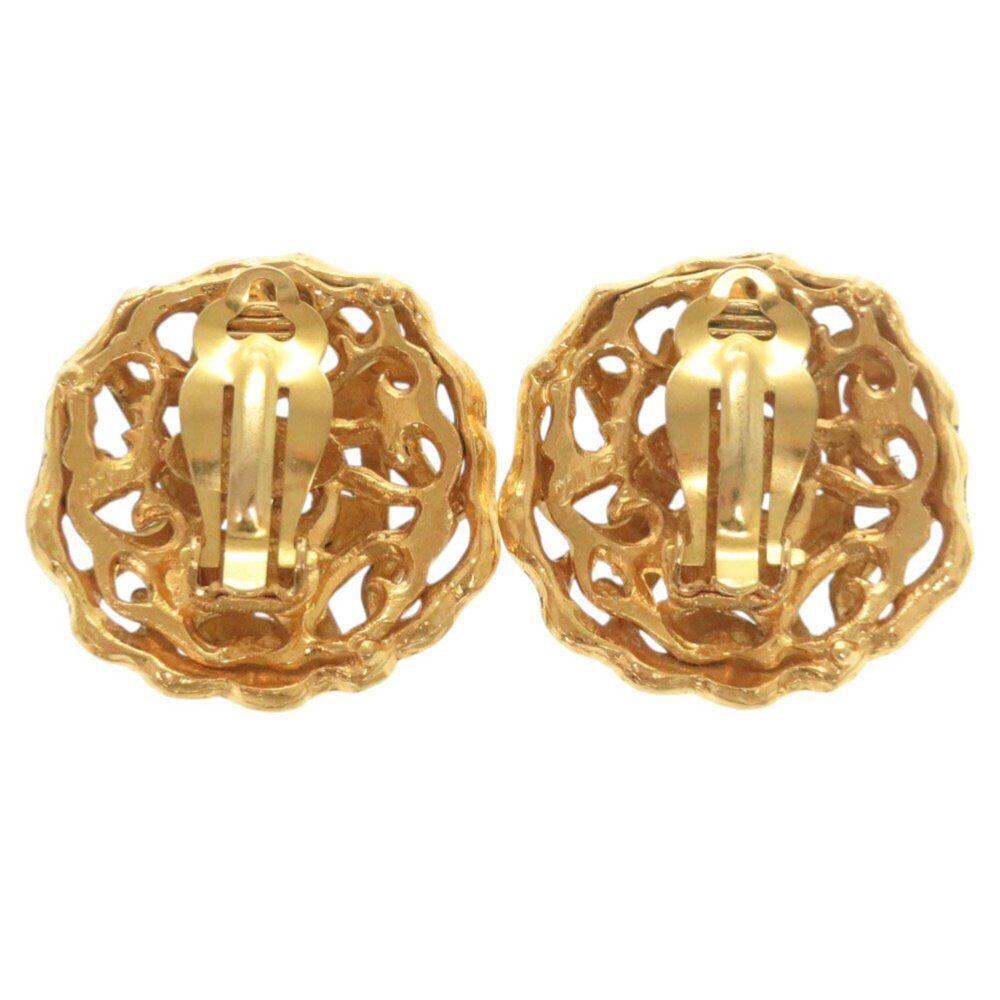 CHANEL Authentic Vintage Gold Logo Earrings - Picture 2 of 6